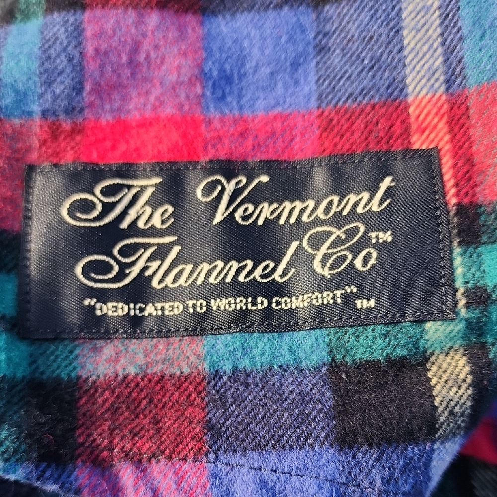 Vermont Flannel Co Plaid Flannel Button-Up Shirt in Red, Blue, Green Medium - Picture 8 of 15